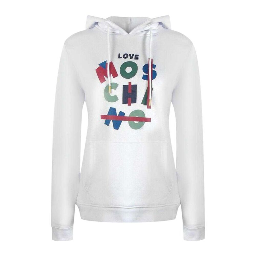 Love Moschino Womens/Ladies Jumble Cotton Blend Logo Hoodie / White